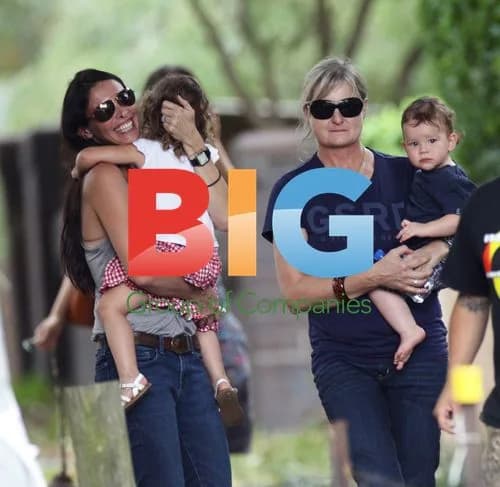 Erica Packer and Kids at Park in Sydney
