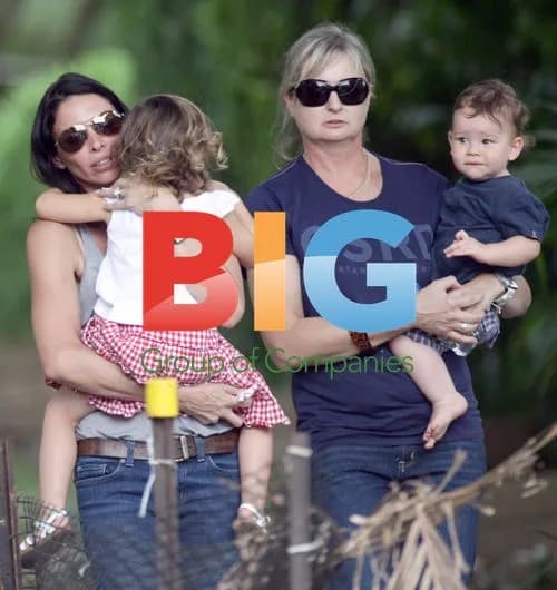 Erica Packer and kids at Sydney park
