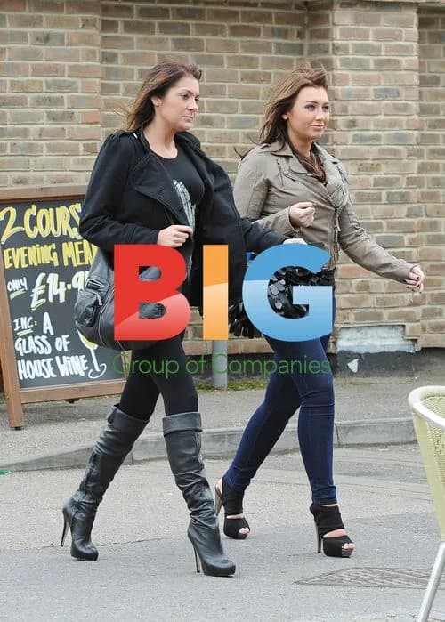 Jess Wright and Lauren Goodger filming 'TOWIE'