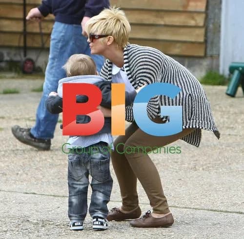 Kerry Katona and son at farm activity center