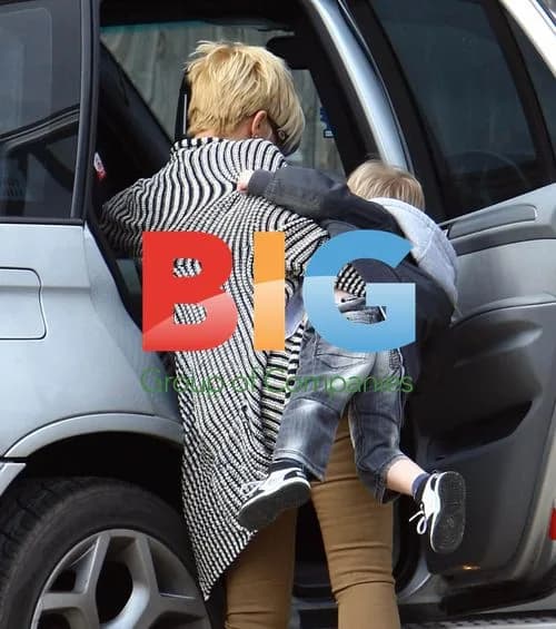 Kerry Katona and son at toy farm