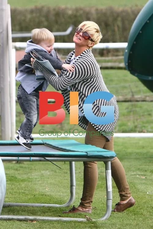 Kerry Katona and son at Activity Toys