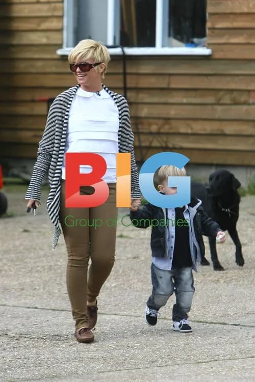 Kerry Katona and son at toy farm