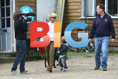 Kerry Katona and son at farm activity toys