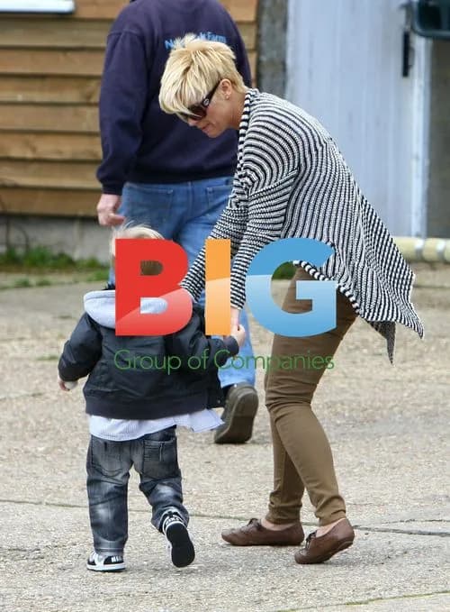 Kerry Katona and son at farm