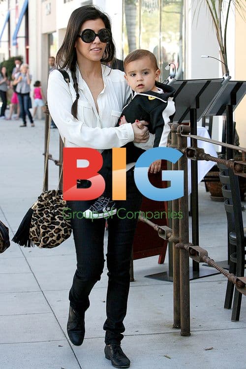 Kourtney Kardashian with son Mason and Scott Disick