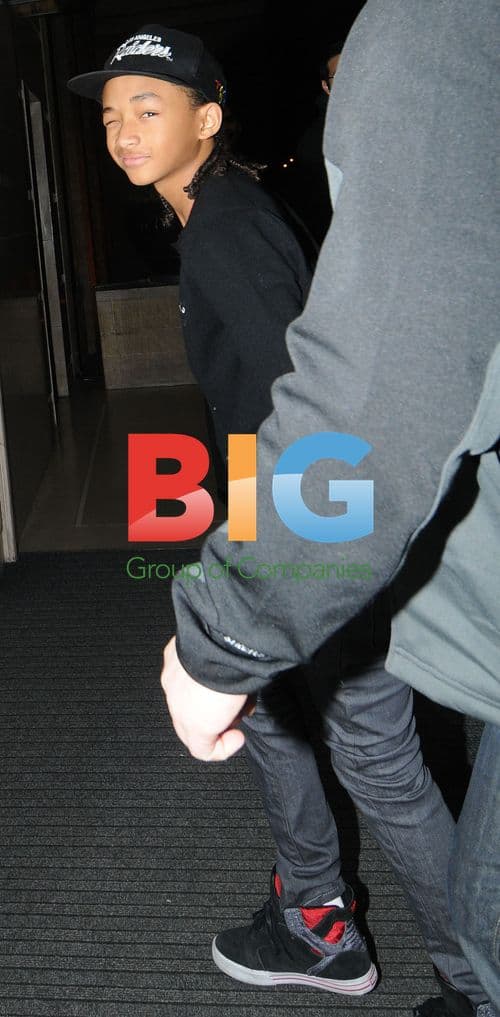 Jaden Smith winks arriving at hotel in London