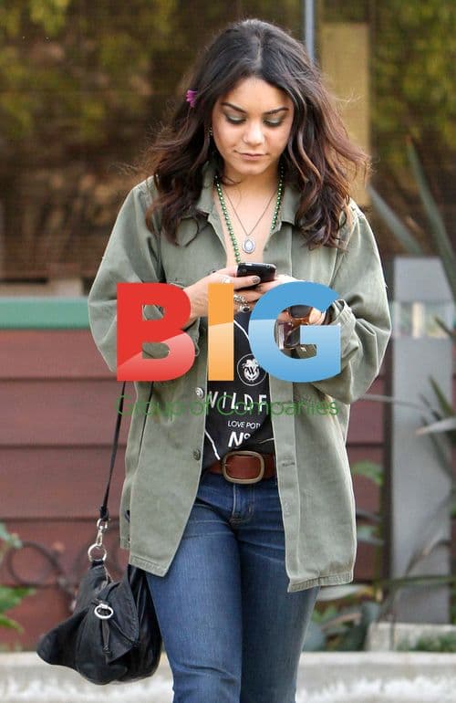 Vanessa Hudgens in Olive Green Jacket