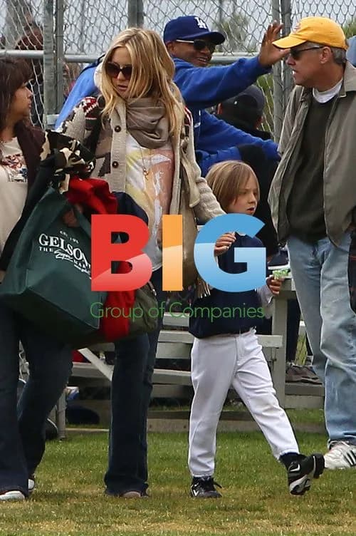 Kate Hudson and Son at Little League Game