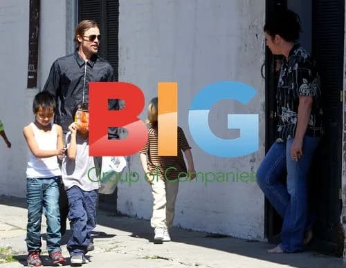 Brad Pitt and Angelina Jolie with kids in New Orleans