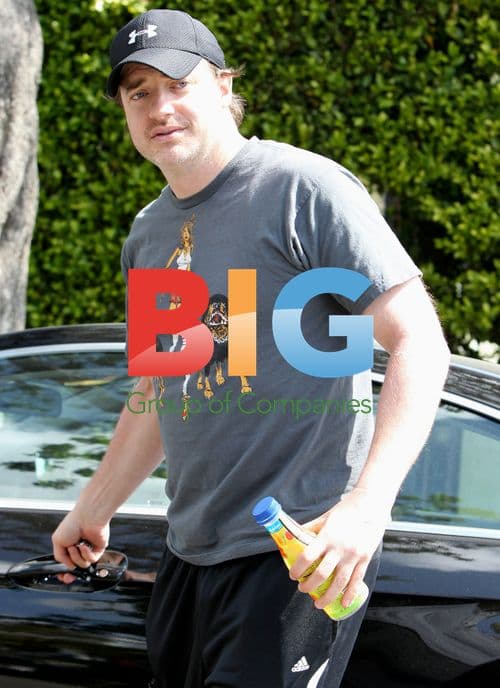 Brendan Fraser Leaving Gym in LA