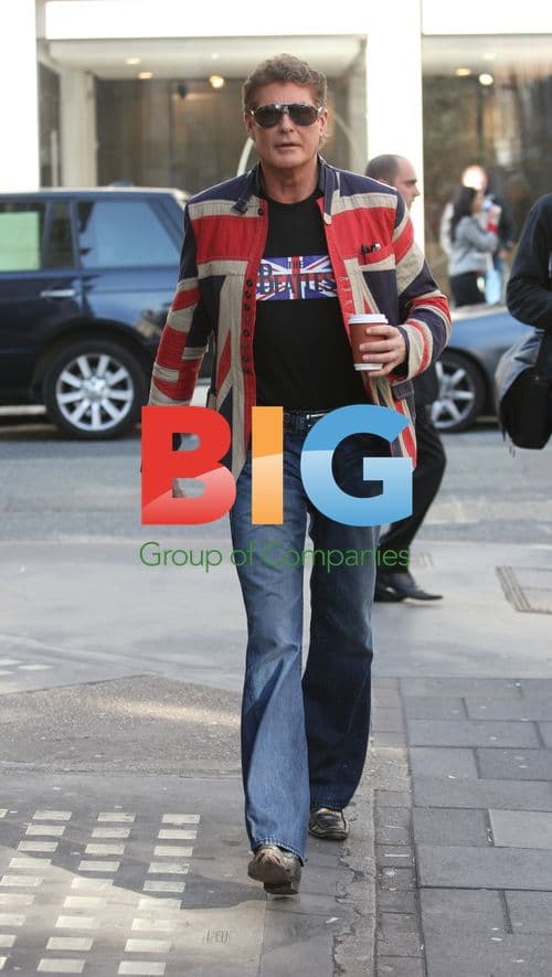 David Hasslehoff outside Radio 1 Studios