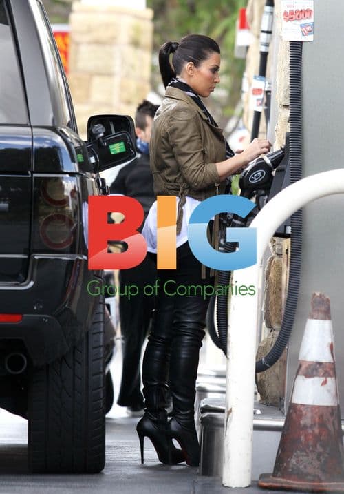 Kim Kardashian Pumps Gas in Louboutins