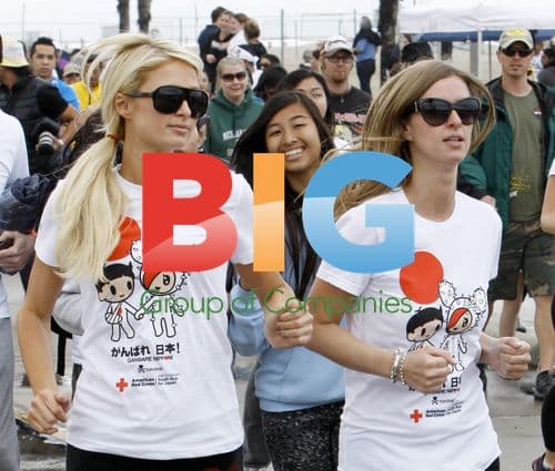 Nicky & Paris Hilton Run in Tokidoki Relief Event