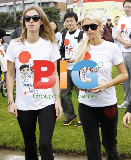 Nicky and Paris Hilton at Tokidoki Relief Run
