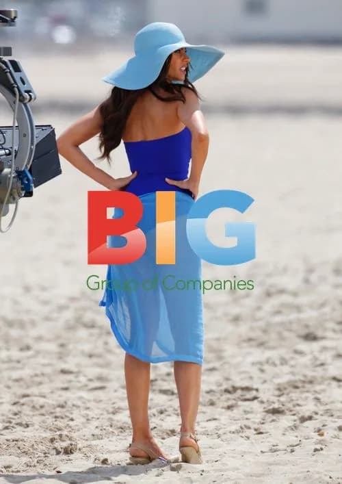 Sofia Vergara on Pepsi commercial set