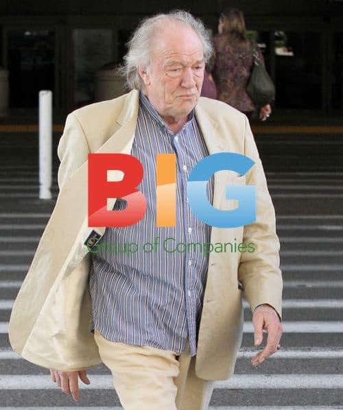 Michael Gambon arrives at LAX in linen suit