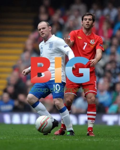 Wayne Rooney and Joe Ledley, Wales vs England 2010/11