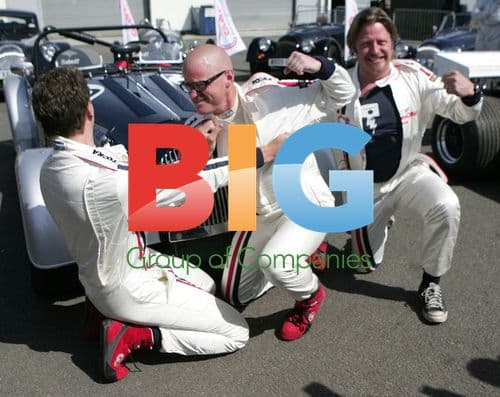Brendan Cole, Charley Boorman, Heston Blumenthal at Silverstone Classic Media Day