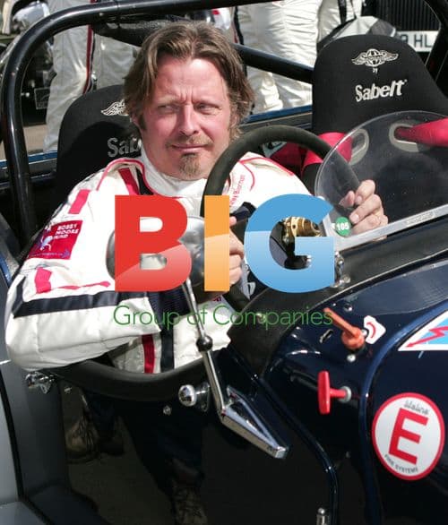 Brendan Cole, Charley Boorman and Heston Blumenthal at Silverstone Classic