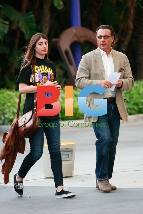 Andy Garcia and Daughter at Lakers Game