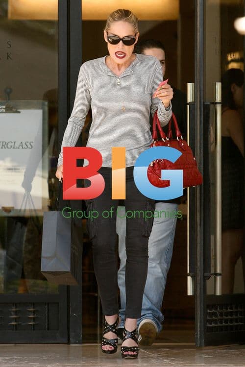 Sharon Stone Shopping in Beverly Hills