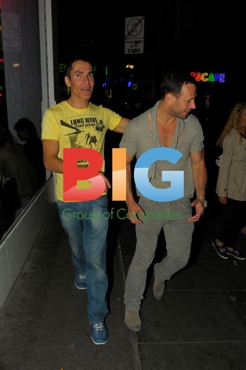 Jason Gardener walks with pal in Soho