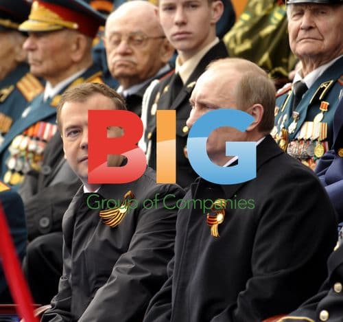 Putin and Medvedev at Red Square Victory Day Parade