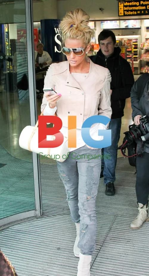 Katie Price Arrives at Manchester Airport