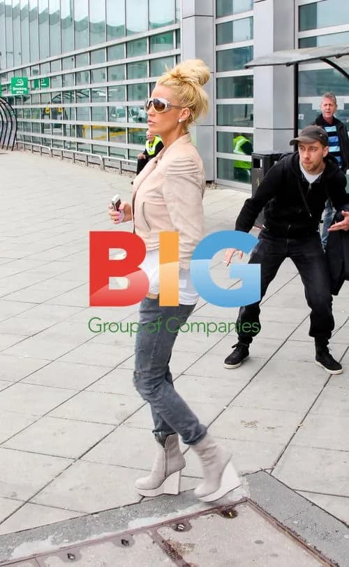 Katie Price Arrives at Manchester Airport