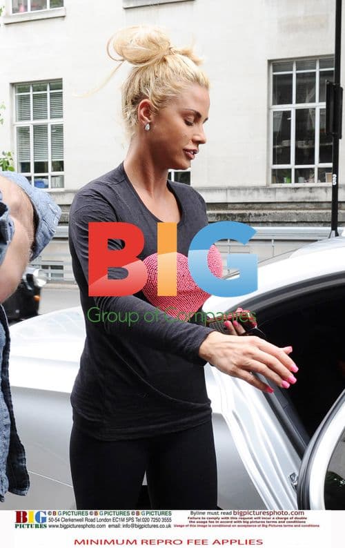 Katie Price Arrives at London Hotel