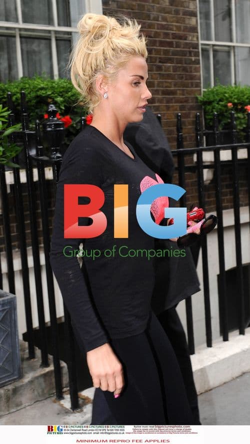 Katie Price Arriving at London Hotel