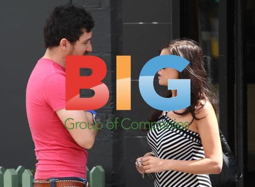 Imogen Thomas and Joe Mott in London Cafe