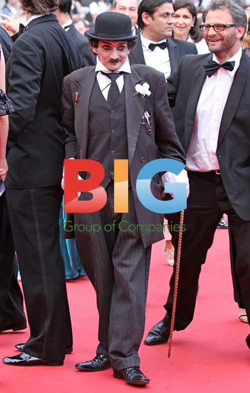 Charlie Chaplin-Inspired Attendee at Cannes