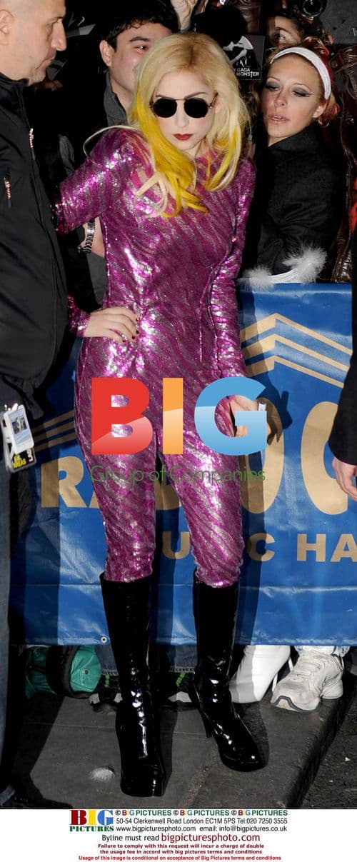 Lady Gaga Meets Fans in Jumpsuit