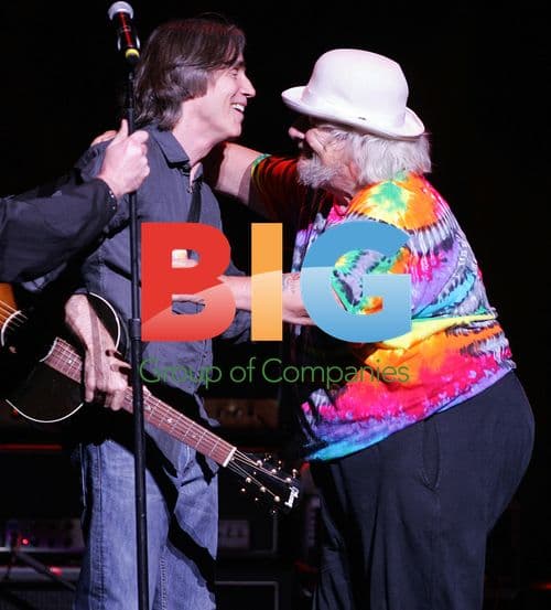 Wavy Gravy and Jackson Browne at 75th Birthday Party