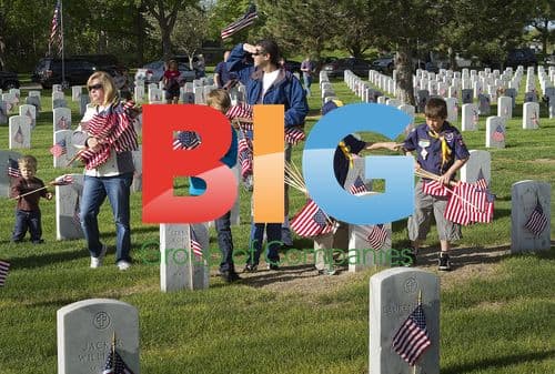 Gravesites at Fort Logan National Cemetery on Memorial Day