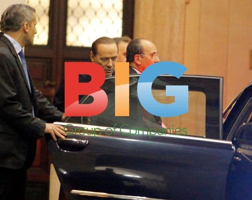 Berlusconi and Letta Leaving Palazzo Chigi