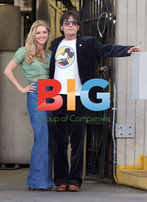 Charlie Sheen and Katheryn Winnick on film set