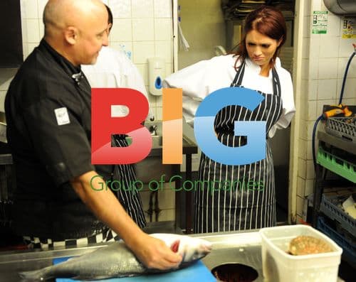 Amy Childs and Aldo Zilli at Billingsgate Fish Market