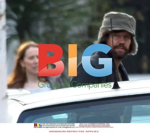 Jason Orange and Catherine Tate Leaving in Vintage Car
