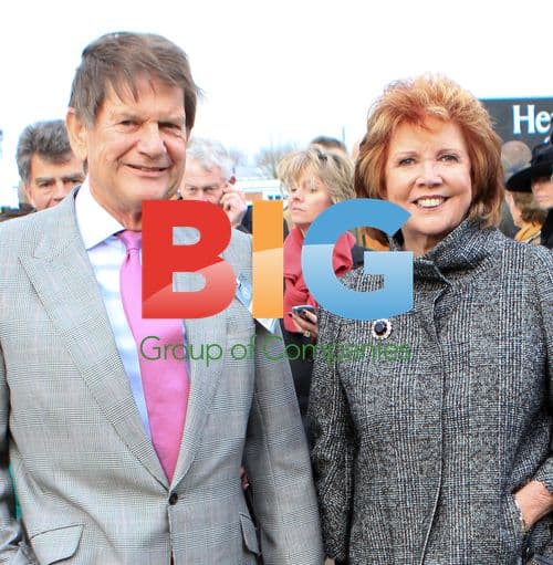 John Madejski and Cilla Black at Hennessy Gold Cup