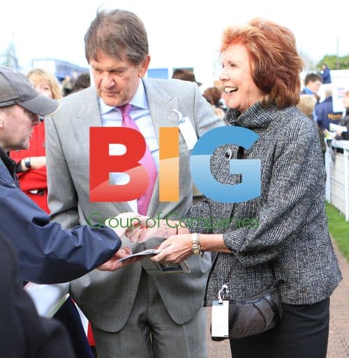 John Madejski and Cilla Black at Hennessy Race
