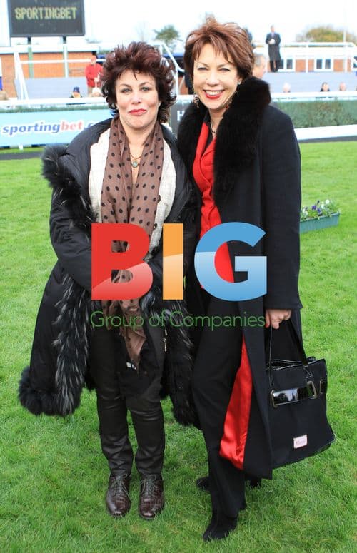 Ruby Wax and Kathy Lette at Hennessy Gold Cup