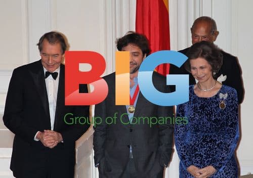 Charle Rose, Javier Bardem and Queen Sofia at Spanish Institute Gala