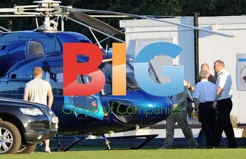 Brad Pitt Departs by Helicopter