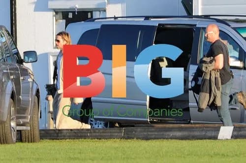 Brad Pitt Leaving by Helicopter