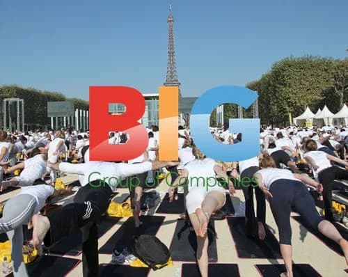 Giant Yoga Session Near Eiffel Tower