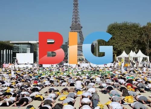 Giant Yoga Session Near Eiffel Tower