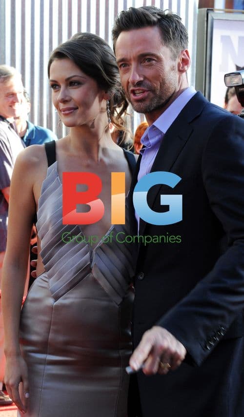 Olga Fonda and Hugh Jackman at 'Real Steel' Premiere